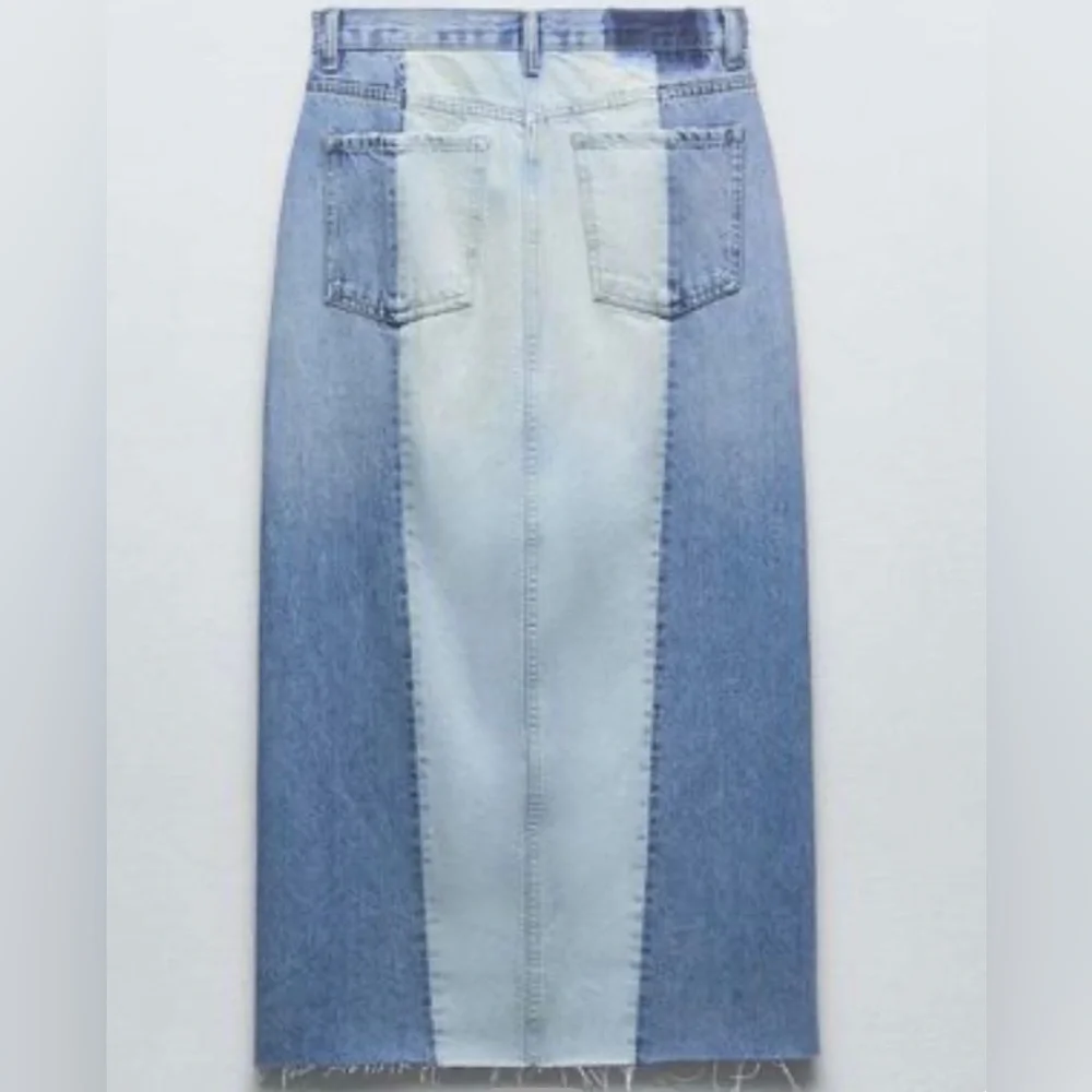 Zara Denim Maxi Skirt Size Small NWT - Picture 3 of 6